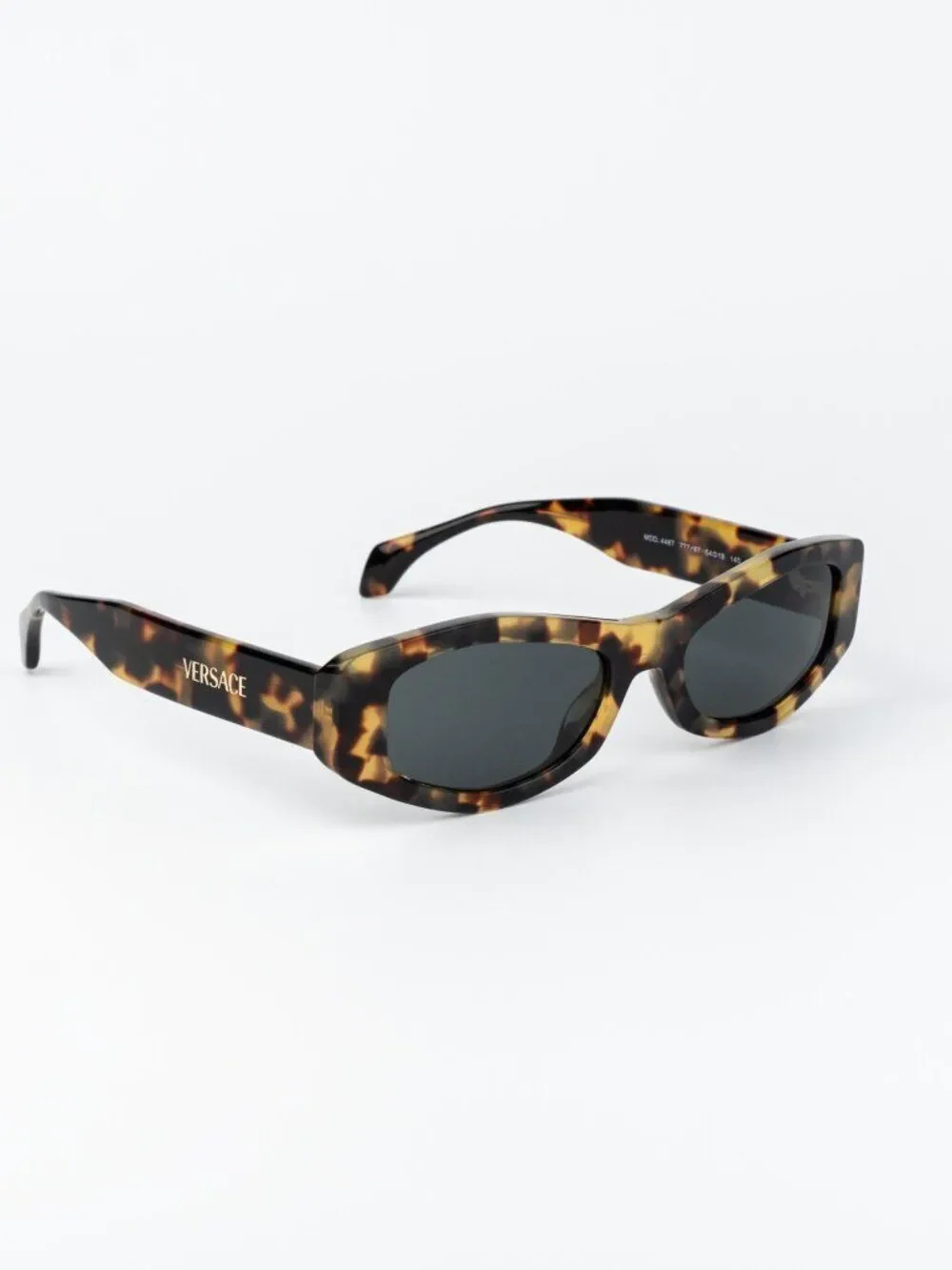 Versace Women Sunglasses Brown Havana Grey Oval VE4487 777/87 NEW AUTHENTIC